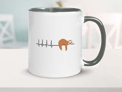 Herzschlag Faultier | Faulheit Morgenmuffel faul Humor Tierliebhaber