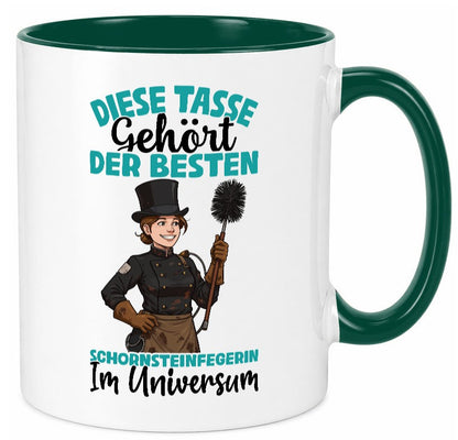Im Universum: Schornsteinfegerin | Kaminkehrer lustiger Spruch Geschenk Humor Tasse