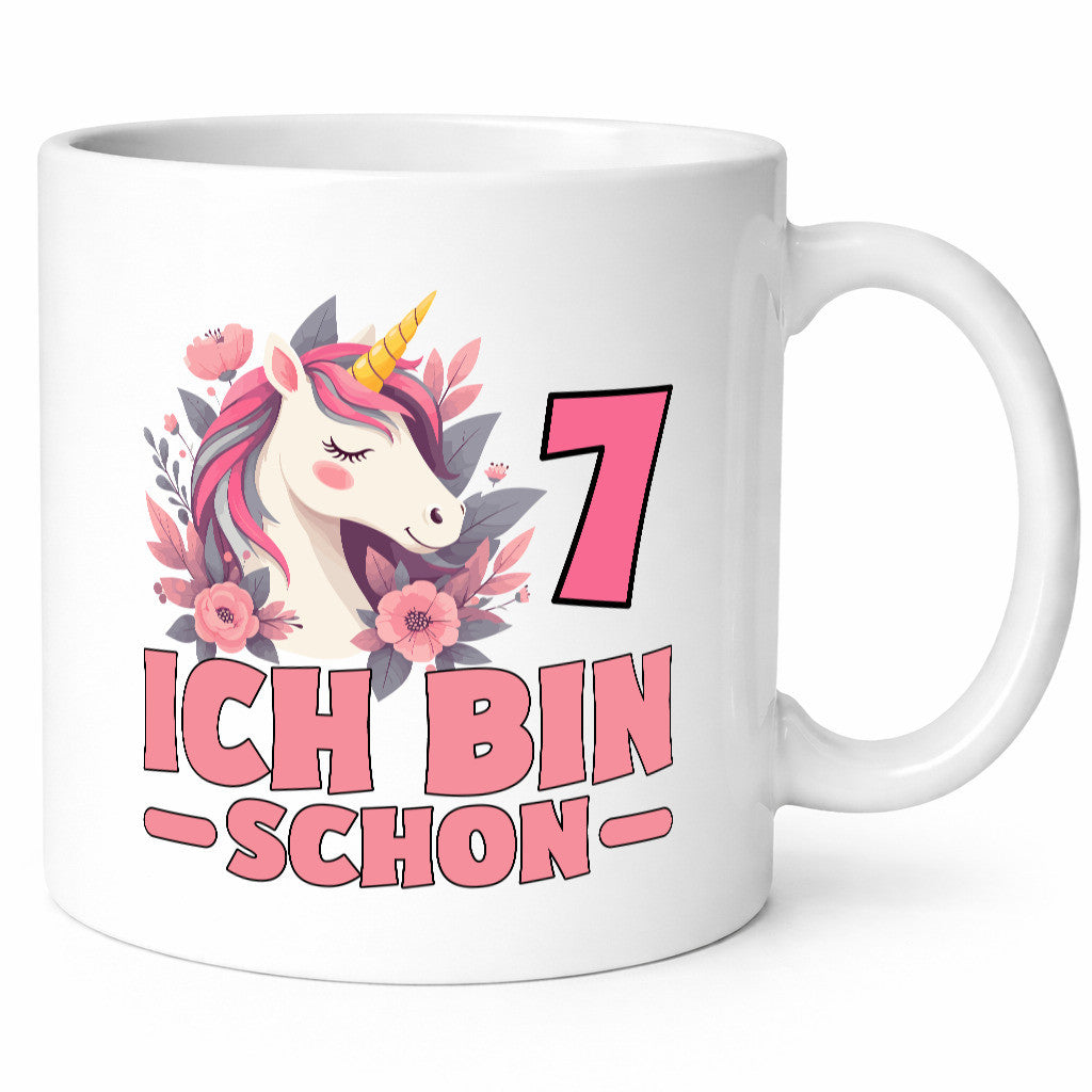 7. Geburtstag | 7 Jahre Einhorn bin schon Mädchen Geschenkidee Humor Tasse