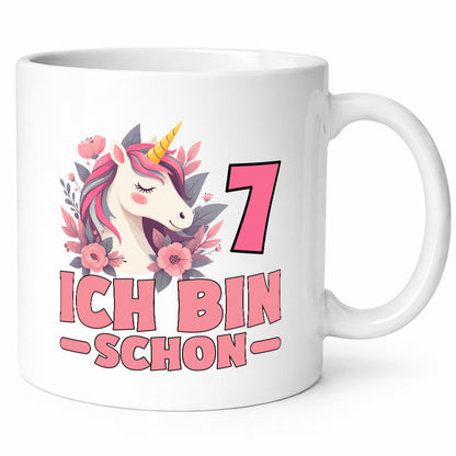 7. Geburtstag | 7 Jahre Einhorn bin schon Mädchen Geschenkidee Humor Tasse