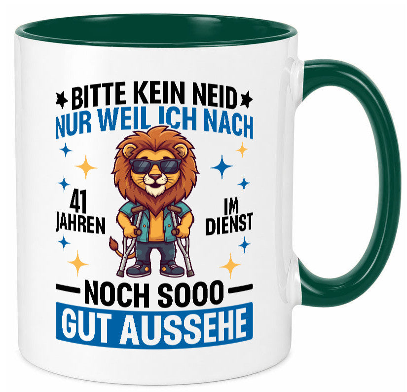 41 Jahre im Dienst | Arbeitsjubiläum Arbeit lustig Kollegen Büro Geschenk Tasse