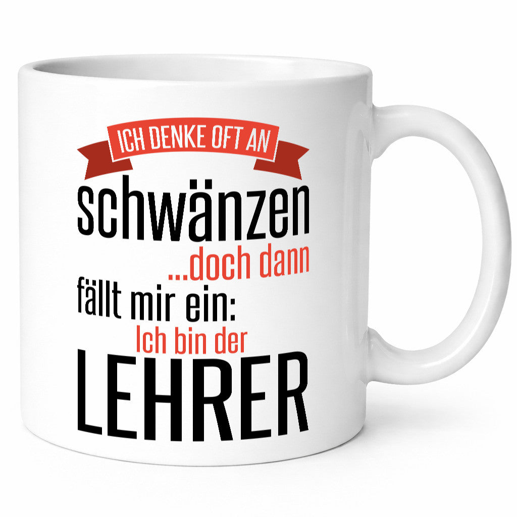 Ich denke oft ans Schwänzen | Lehrerin Unterricht Geschenk Humor Geschenkidee