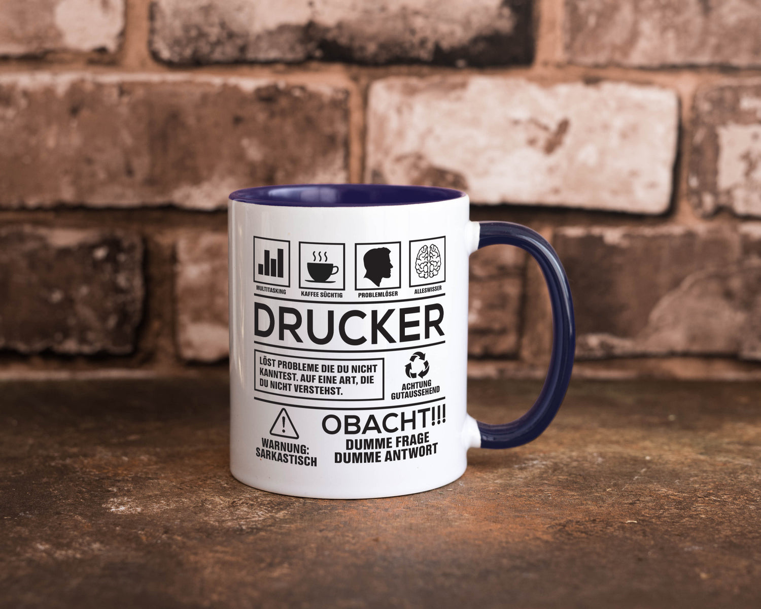 Achtung Probleme Drucker | Druckerei Print Medien Humor Geschenkidee Tasse