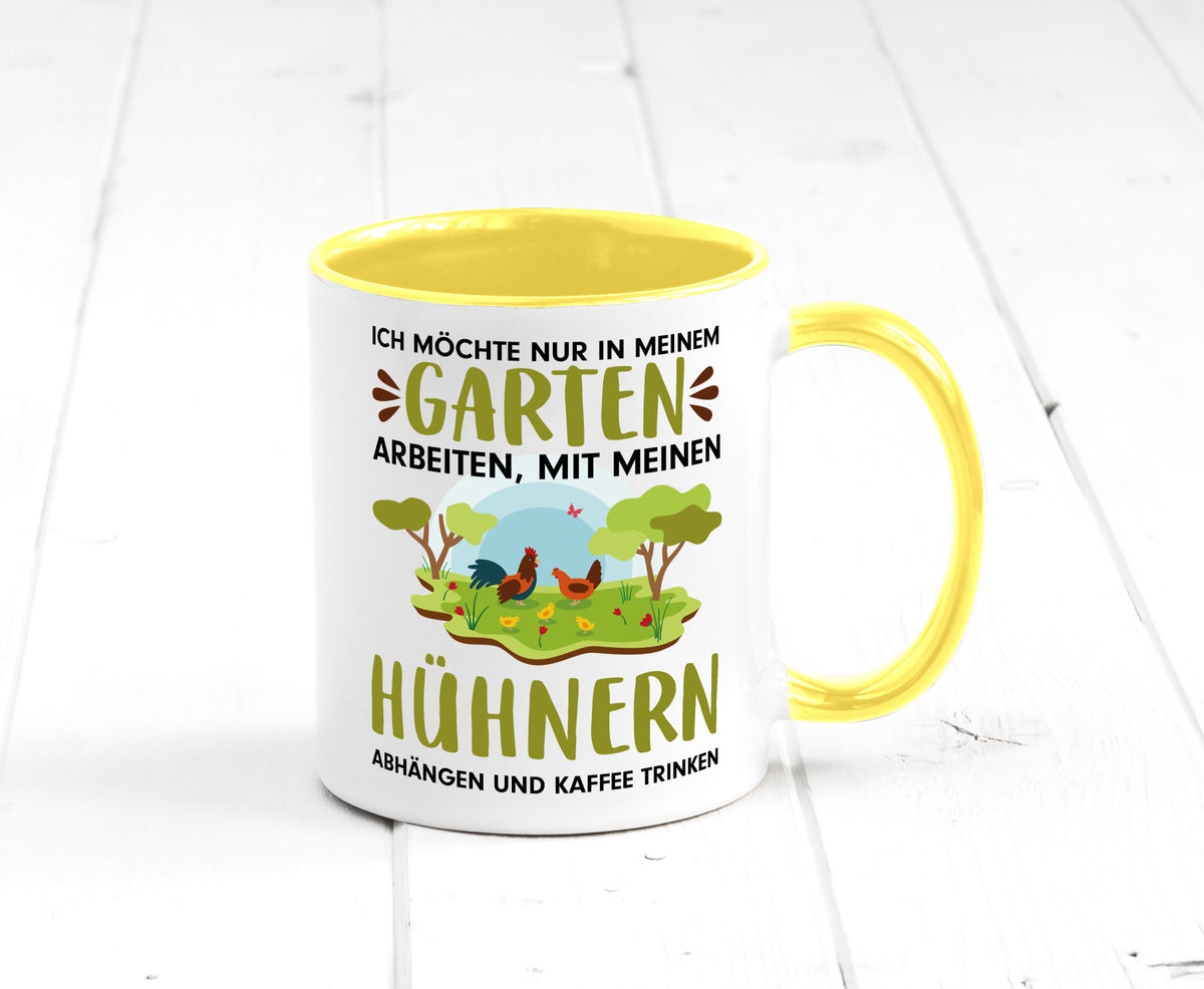 Garten Hühner | Gartenarbeit Tasse Bauernhof Spruch lustiger Geschenk Arbeit