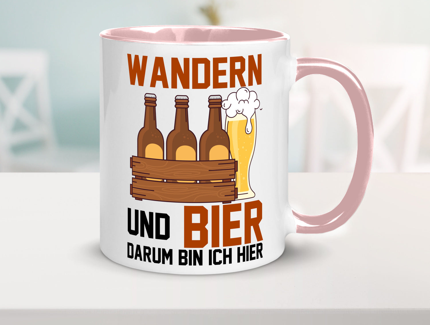 Wandern und Bier darum bin ich hier | Bierkasten lustiger Spruch Geschenk Humor