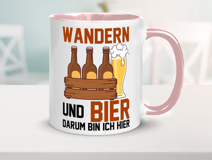 Wandern und Bier darum bin ich hier | Bierkasten lustiger Spruch Geschenk Humor