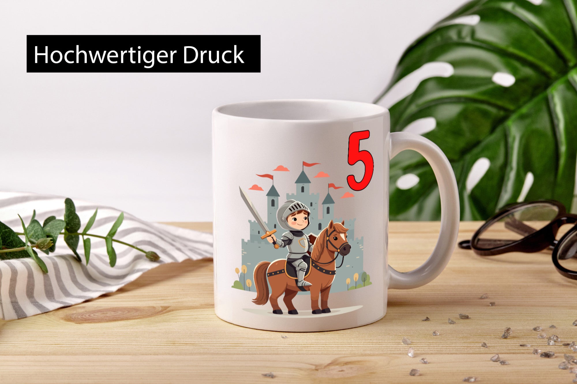 5. Geburtstag | 5 Jahre Ritter Junge Schloss lustiger Spruch Geschenk