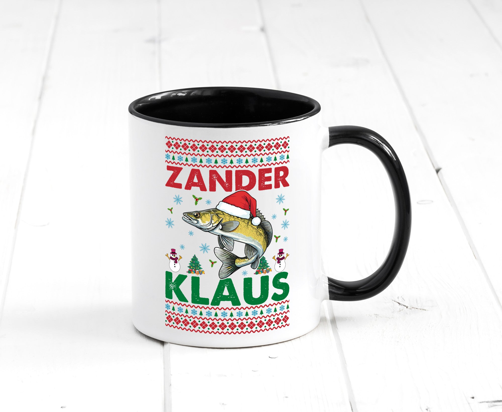Zander Klaus | Ugly Christmas Angler Angeln v2 Geschenk Humor Geschenkidee