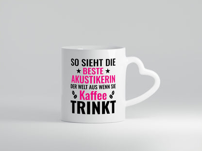 Kaffee trinkt: Akustikerin | Akustik Hörgeräteakustik Geschenkidee Humor Tasse