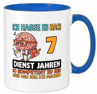 7 Dienstjahre | Arbeit Kompetent lustig Kollegen Büro Geschenk Tasse