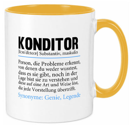 Konditor | Spruch Definition Konditorei lustiger Geschenk Humor Geschenkidee