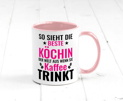 Kaffee trinkt: Köchin | Chefköchin Chefkoch Humor Arbeit Kollegen Büro