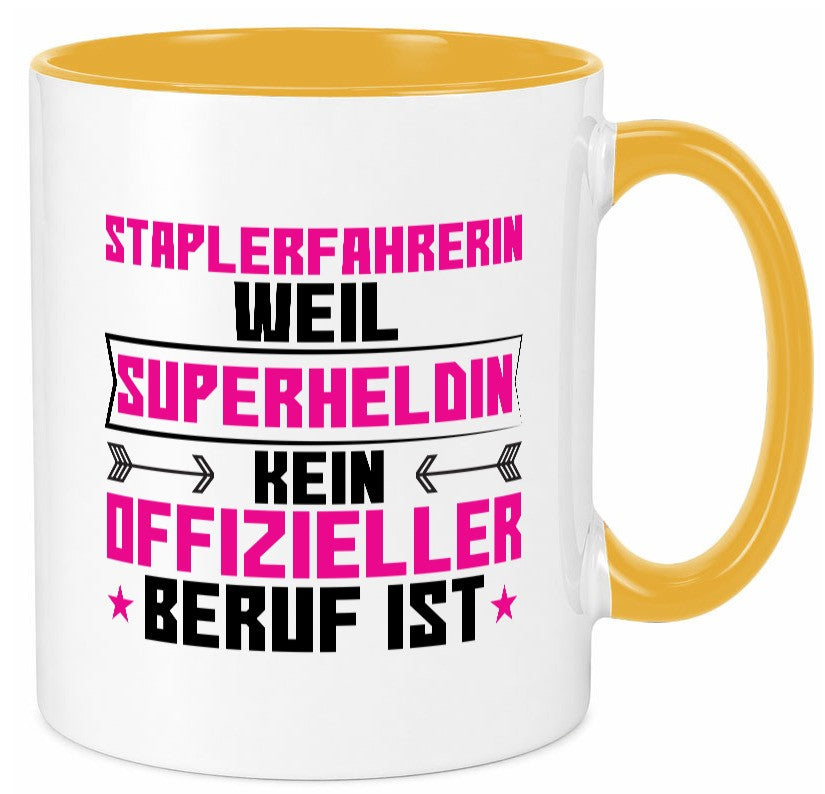 Superheldin Staplerfahrerin | Gabelstapler Humor Geschenkidee Tasse
