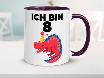 8. Geburtstag | Dino Dinosaurier 8 Jahre lustig Geschenkidee Geschenk Tasse