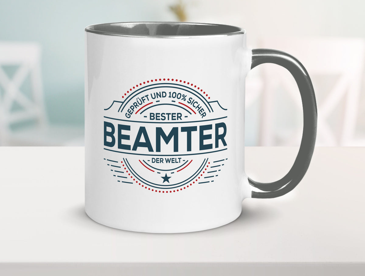 Geprüft und sicher: Beamter | Verbeamtung Dienst Humor Geschenkidee Tasse