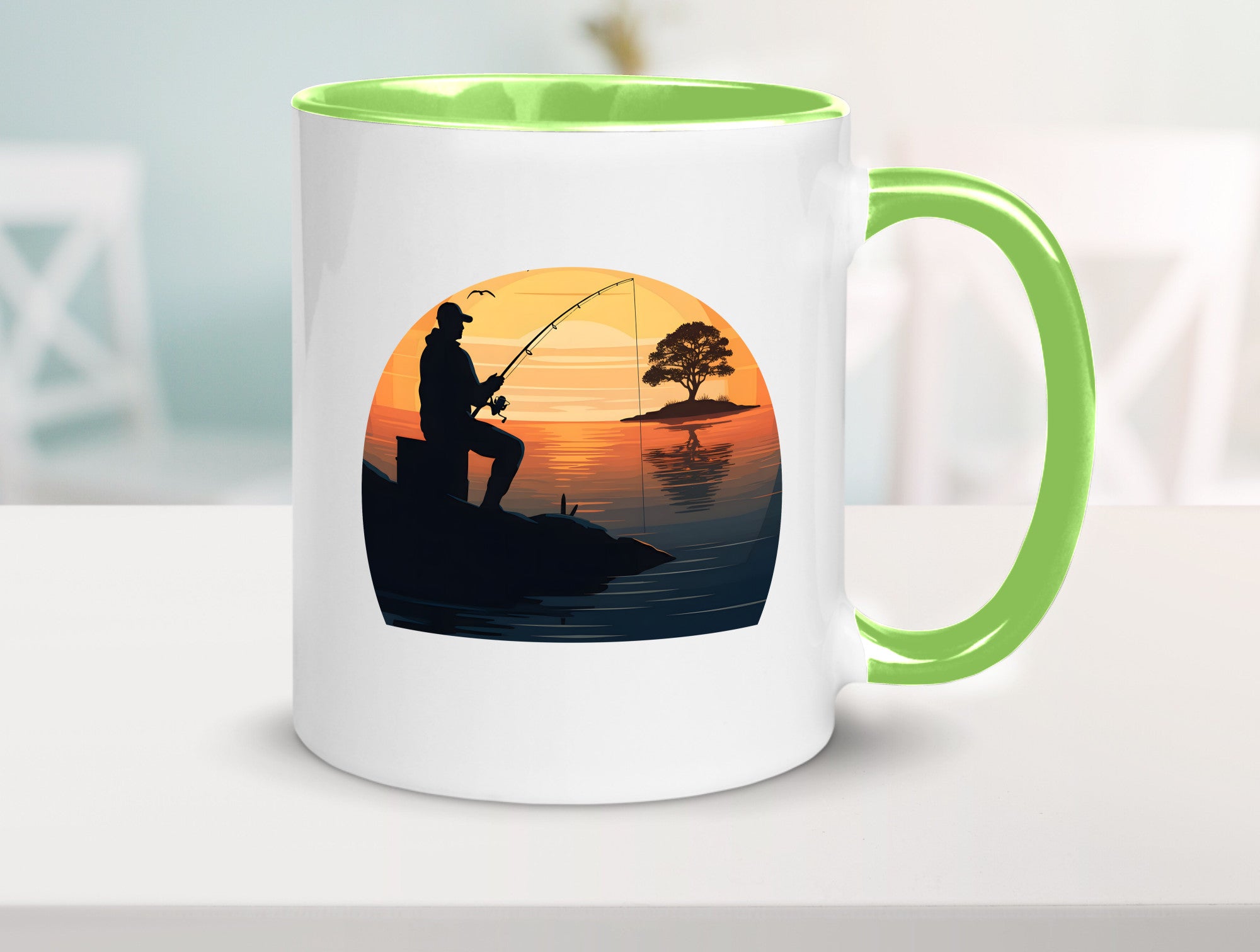 Angler | Sonnenuntergang Fischer Fische Angeln v2 Geschenk Humor Geschenkidee