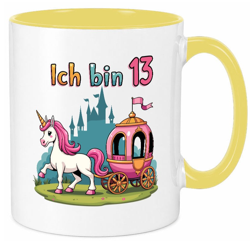 13. Geburtstag | Prinzessin in Kutsche Einhorn Geschenk Geschenkidee lustiger Tasse