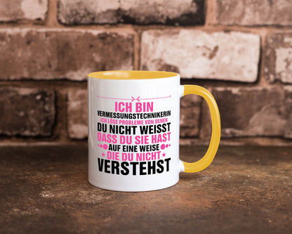 Löse Probleme: Vermessungstechnikerin | Techniker Geschenkidee Humor Tasse