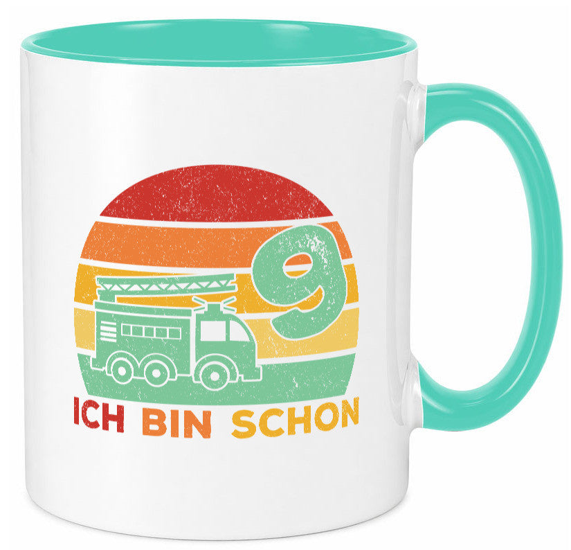 9. geburtstag | Feuerwehrauto 9 Jahre Feuerwehr Geschenk Geschenkidee lustiger