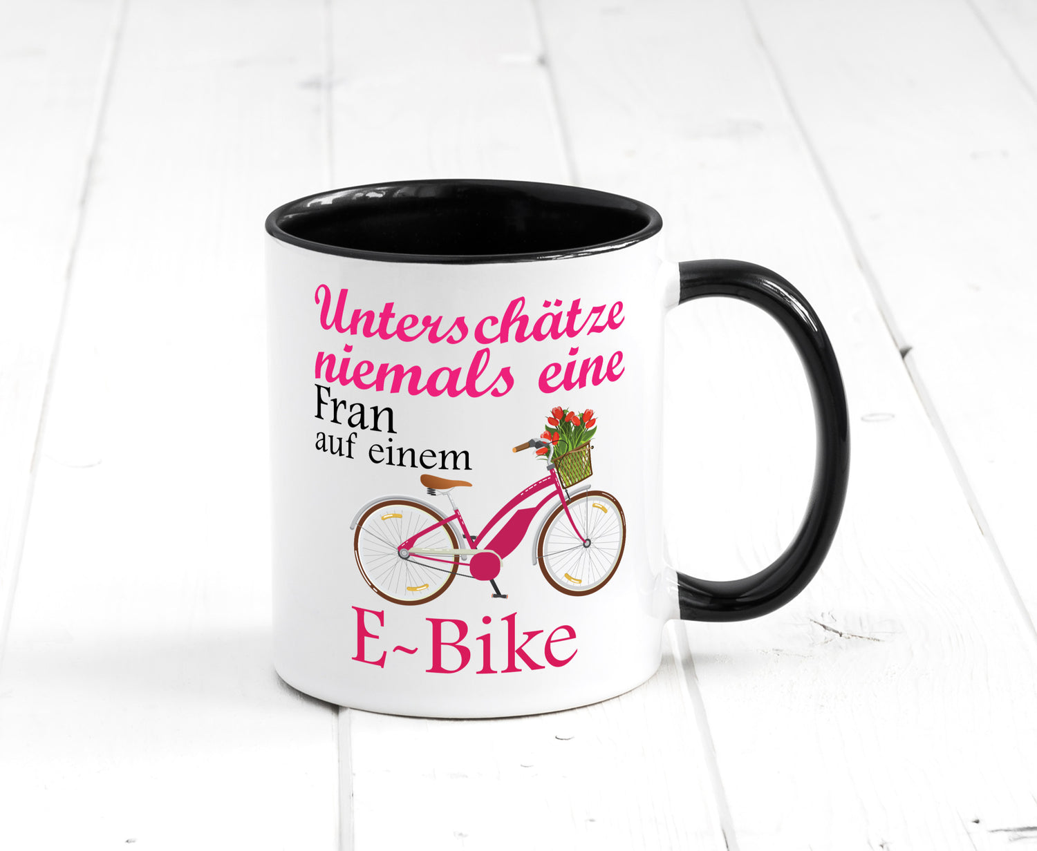 Unterschätze niemals eine Frau | E-Bike Sport Rad fahren lustig Humor