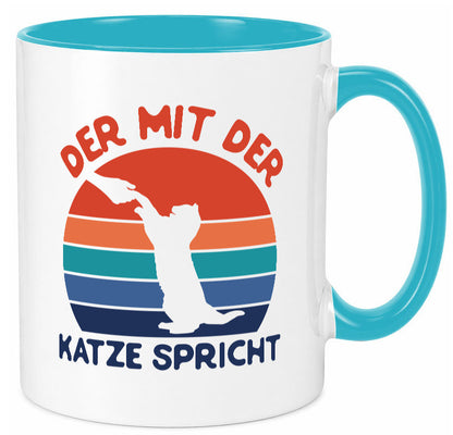 Der mit Katze Spricht | Katzenliebhaber Humor Tierliebhaber Geschenkidee Tasse