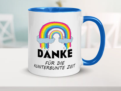 Danke für die Kunderbunte Zeit | Regenbogen lustiger Spruch Geschenk Humor