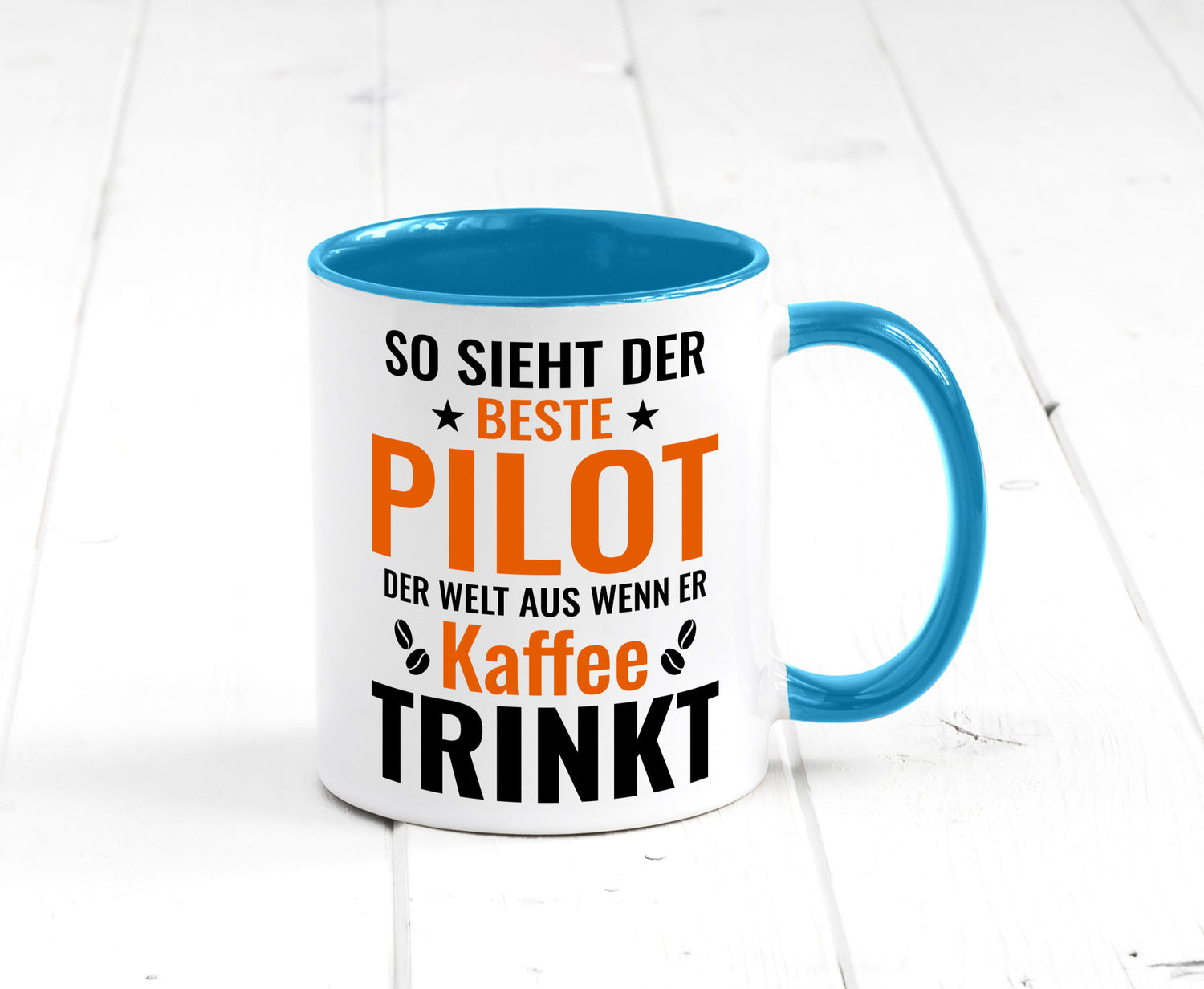 Kaffee trinkt: Pilot | Flugzeug Piloten lustiger Spruch Geschenk Humor