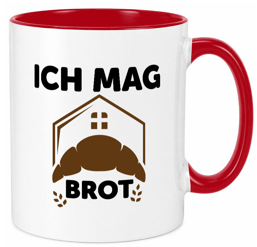 Ich mag Brot | Bäcker backen lustiger Spruch Geschenk Humor Geschenkidee Tasse