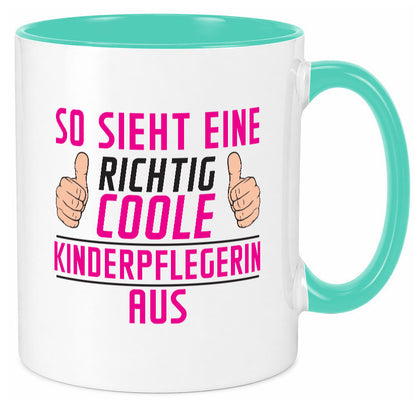 Richtig Coole Kinderpflegerin | Kinder Pflegeberuf Geschenk Arbeit Kollegen Tasse