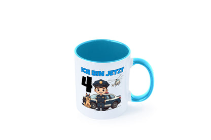 4. Geburtstag | 4 Jahre Polizei Kind Polizeiauto Humor Geschenkidee Tasse