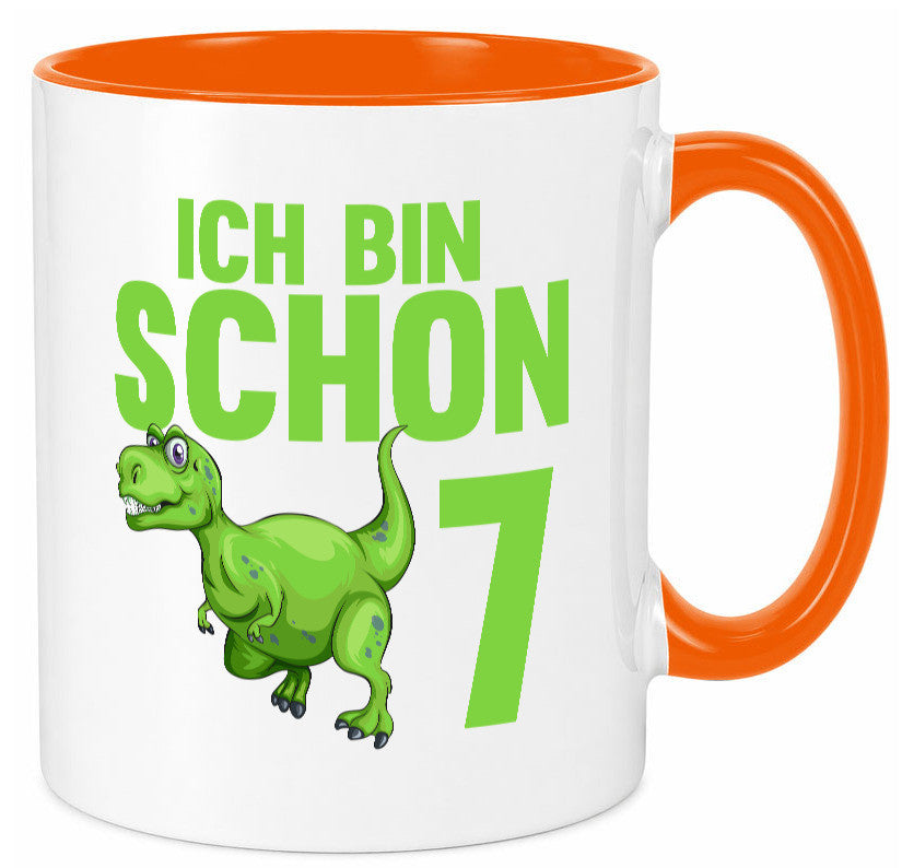 7. Geburtstag | 7 Jahre Dino Dinosaurier Humor Geschenkidee Tasse