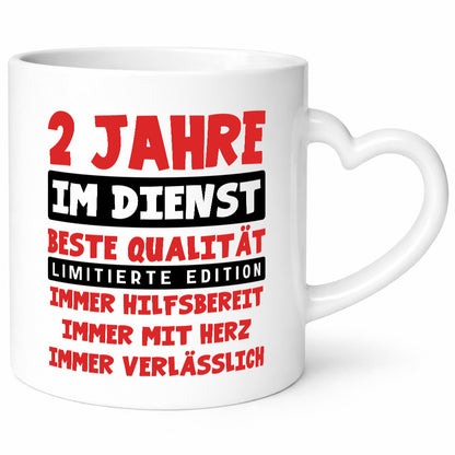 2 Jahre im Dienst | Jubiläum Arbeit v9 Humor Kollegen Büro Geschenkidee Tasse