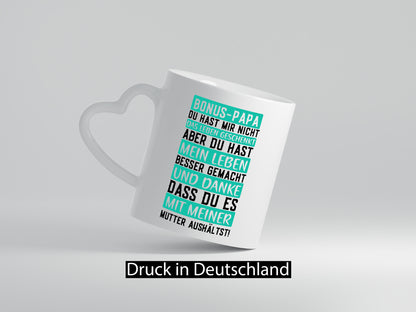 Bonus Papa | Stiefvater Dankeschön Patchwork Spruch Geschenkidee Familie Humor