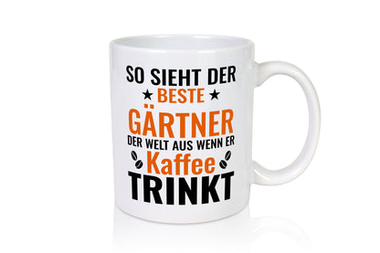 Kaffee trinkt: Gärtner | Gartenbau lustig Humor Geschenkidee Geschenk Tasse