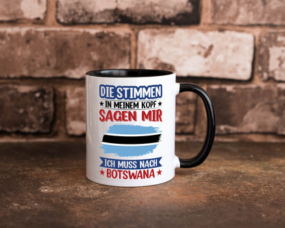 Botswana | Urlaub Stimmen in meinem Kopf Traumland Geschenkidee Humor Tasse