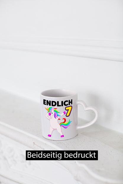7. Geburtstag | endlich 7 Jahre Einhorn Mädchen lustiger Spruch Geschenk