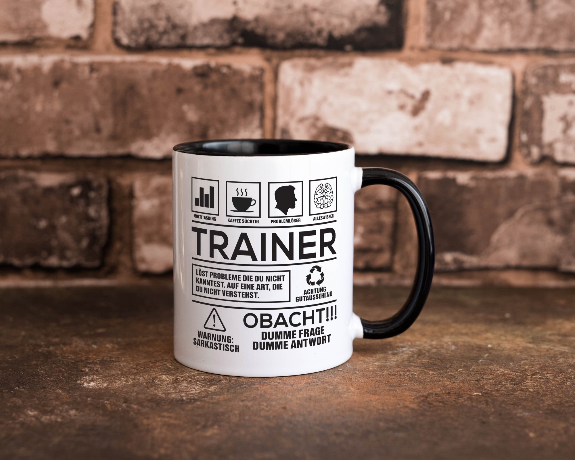 Achtung Probleme Trainer | Verein Sport lustig Humor Geschenkidee Geschenk Tasse