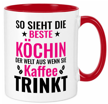 Kaffee trinkt: Köchin | Chefköchin Chefkoch Humor Arbeit Kollegen Büro