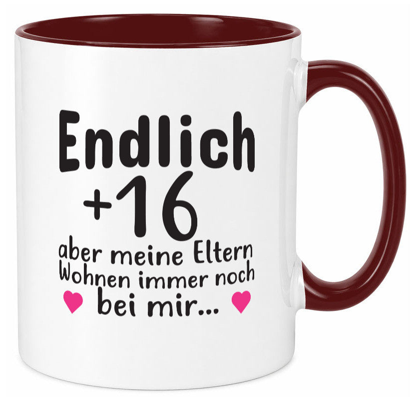 Endlich 16 | Geburtstag Tasse Spruch Mädchen Geschenkidee Humor