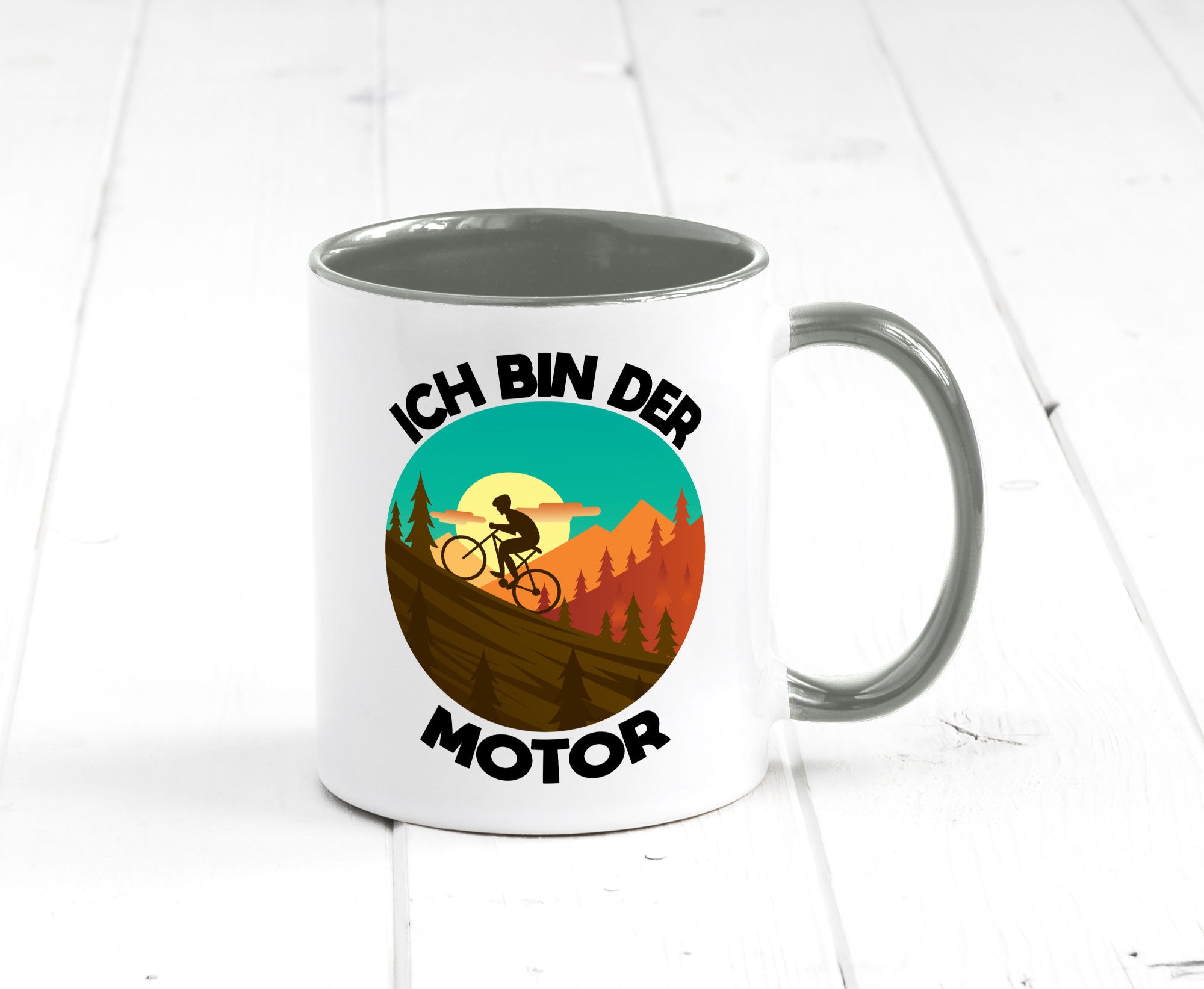 Ich bin der Motor | Mountainbiking Fahrrad Berge Geschenkidee Humor Tasse