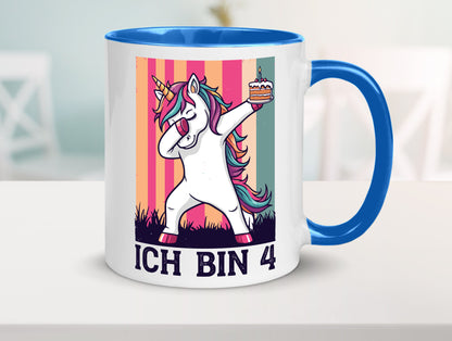 4 Geburtstag | Einhorn Damping Mädchen lustig Geschenkidee Geschenk Tasse