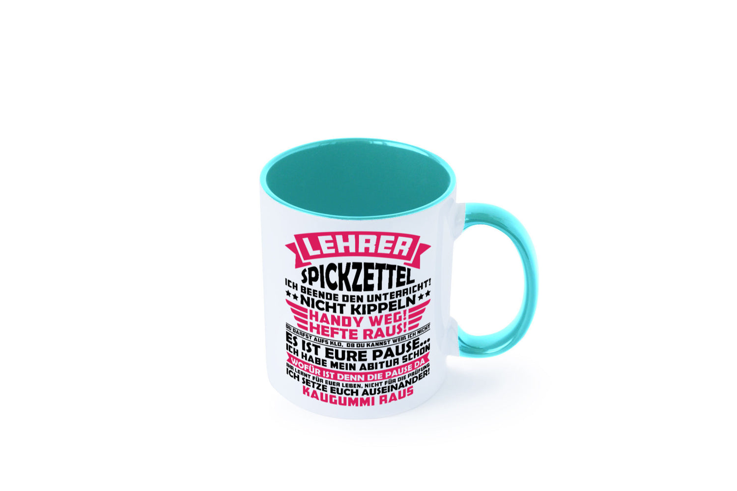 Lehrer Spickzettel | Beruf Tasse lustiger Spruch vl8 Geschenkidee Arbeit