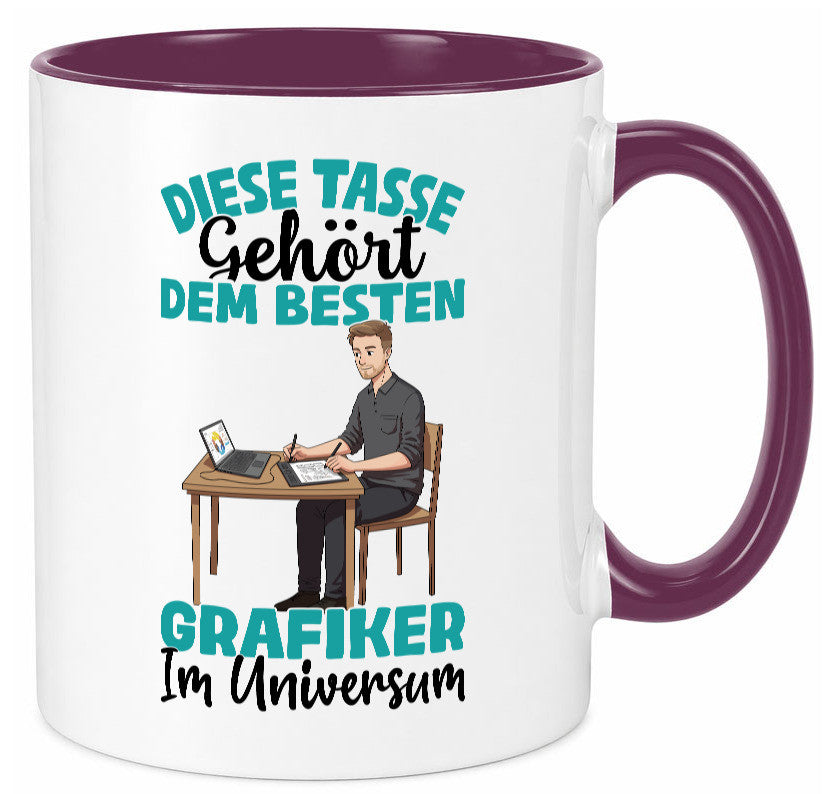 Im Universum: Grafiker | Grafik Design lustiger Spruch Geschenk Humor Tasse