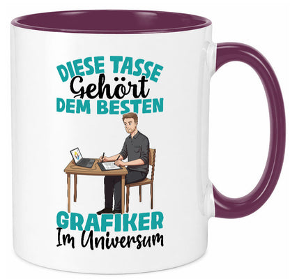 Im Universum: Grafiker | Grafik Design lustiger Spruch Geschenk Humor Tasse
