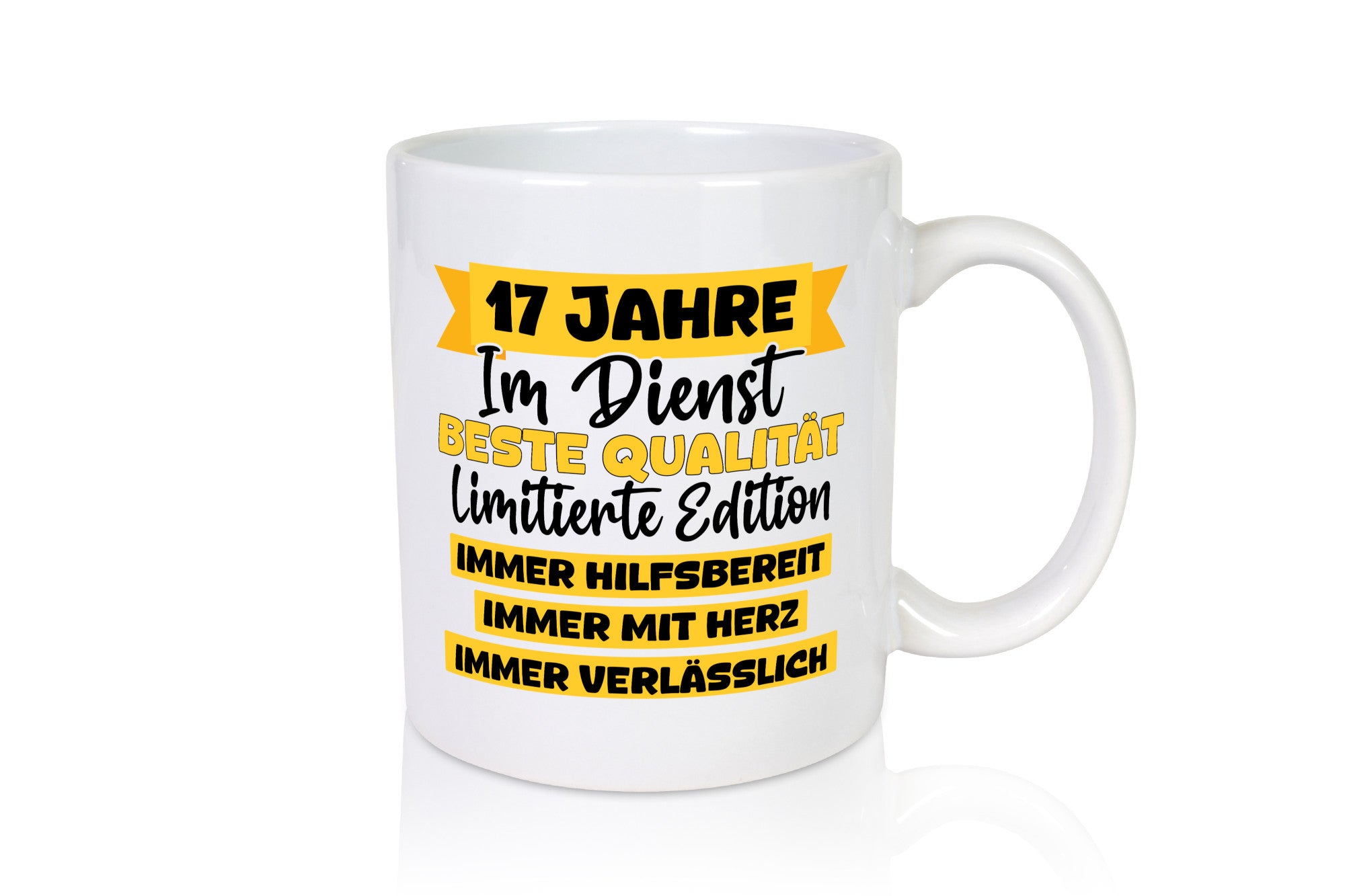 17 Jahre im Dienst | Jubiläum Arbeit v8 Humor Kollegen Büro Geschenkidee Tasse