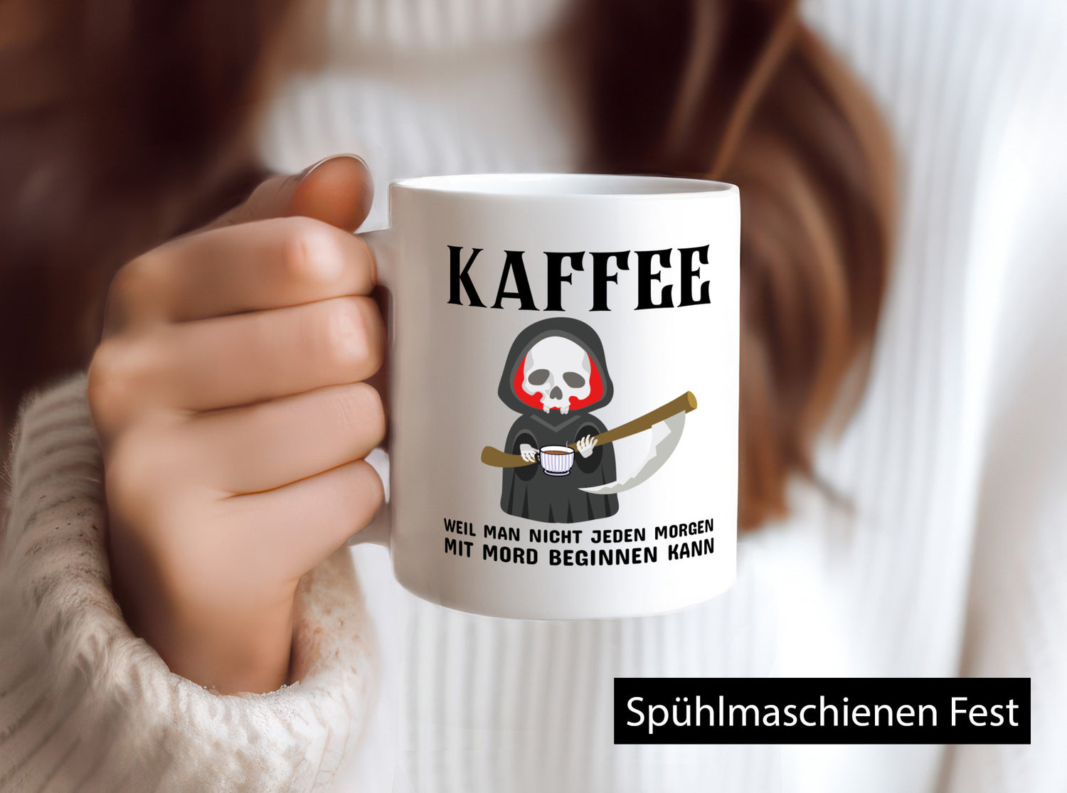 Morgen kann nicht immer mit mord beginnen lustig Humor Geschenkidee Geschenk