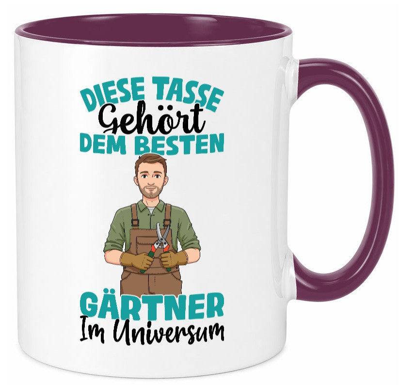 Im Universum: Gärtner | Gartenbau Geschenkidee Humor Tasse