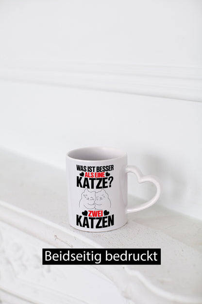 Katzenliebe Tasse | zwei Katzen Katzenbesitzer Spruch lustig Tierliebhaber