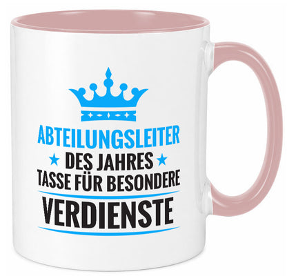 Besonderer Verdienst: Abteilungsleiter| Führungskraft Geschenk Humor Tasse