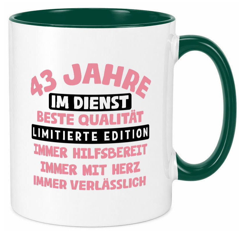 43 Jahre im Dienst | Jubiläum Arbeit v11 Humor Kollegen Büro Geschenkidee Tasse